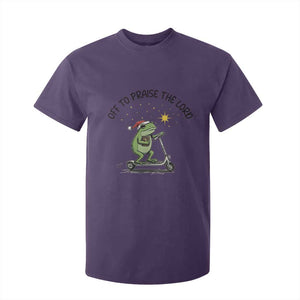 Off To Praise The Lord T Shirt For Kid Funny Frog Christian TS14 Purple Print Your Wear