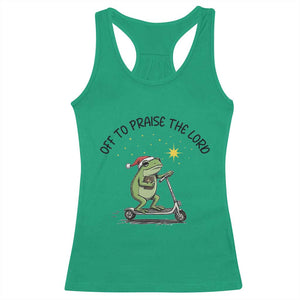 Off To Praise The Lord Racerback Tank Top Funny Frog Christian TS14 Irish Green Print Your Wear