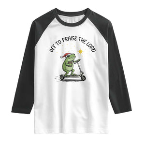 Off To Praise The Lord Raglan Shirt Funny Frog Christian TS14 White Black Print Your Wear