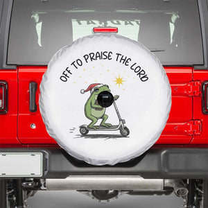 Off To Praise The Lord Spare Tire Cover Funny Frog Christian TS14 White Print Your Wear