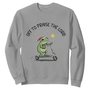 Off To Praise The Lord Sweatshirt Funny Frog Christian TS14 Sport Gray Print Your Wear