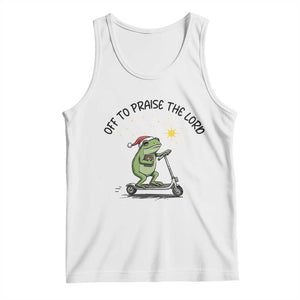 Off To Praise The Lord Tank Top Funny Frog Christian TS14 White Print Your Wear