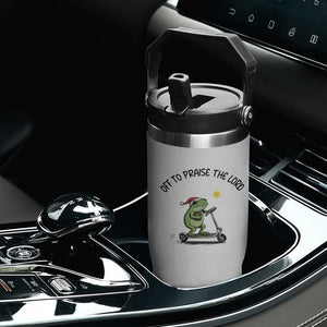 Off To Praise The Lord Flip Straw Tumbler Funny Frog Christian TS14 Print Your Wear