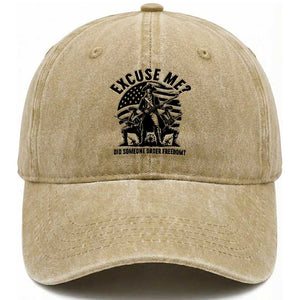 Freedom Resist Protest Civil Rights Washed Cotton Baseball Cap Excuse Me Did Someone Order Freedom TS14 Washed Cap Universal Fit Khaki Print Your Wear