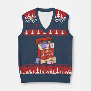 I Need An Alani V-Neck Knit Sweater Vest Funny Drinking Trendy Summer Vacation TS14 Navy Red Print Your Wear