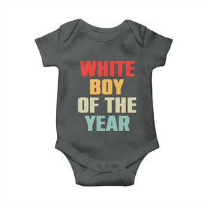 White Boy Of The Year Baby Onesie Funny Statement TS14 Dark Heather Print Your Wear