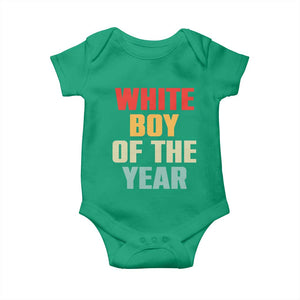White Boy Of The Year Baby Onesie Funny Statement TS14 Irish Green Print Your Wear