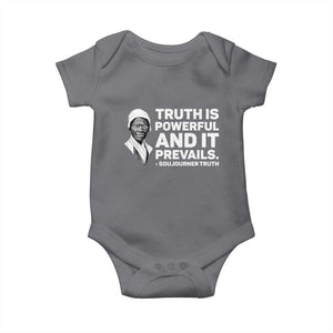 Sojourner Truth Quote Baby Onesie Truth is Powerful and It Prevails TS14 Charcoal Print Your Wear