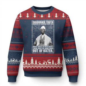 Sojourner Truth Quote Ugly Christmas Sweater Black History Month TS14 Navy Red Print Your Wear