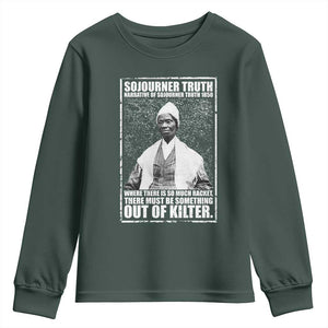 Sojourner Truth Quote Youth Sweatshirt Black History Month TS14 Dark Forest Green Print Your Wear
