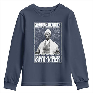 Sojourner Truth Quote Youth Sweatshirt Black History Month TS14 Navy Print Your Wear