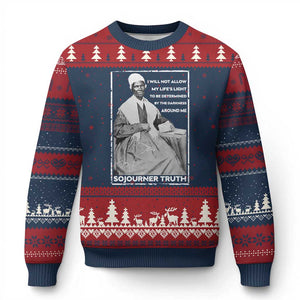 Sojourner Truth Quote Ugly Christmas Sweater Black History Month Strong Woman TS14 Navy Red Print Your Wear