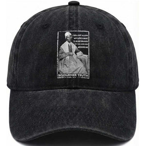 Sojourner Truth Quote Washed Cotton Baseball Cap Black History Month Strong Woman TS14 Washed Cap Universal Fit Black Print Your Wear