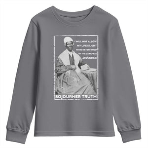 Sojourner Truth Quote Youth Sweatshirt Black History Month Strong Woman TS14 Charcoal Print Your Wear
