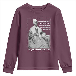 Sojourner Truth Quote Youth Sweatshirt Black History Month Strong Woman TS14 Maroon Print Your Wear