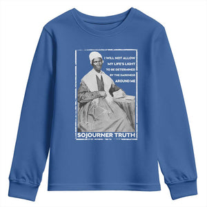 Sojourner Truth Quote Youth Sweatshirt Black History Month Strong Woman TS14 Royal Blue Print Your Wear