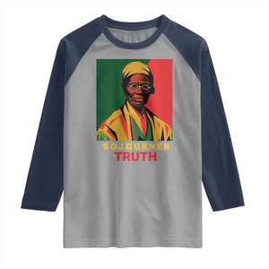 Sojourner Truth Raglan Shirt Black History Month TS14 Sport Gray Navy Print Your Wear