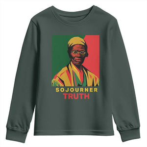 Sojourner Truth Youth Sweatshirt Black History Month TS14 Dark Forest Green Print Your Wear