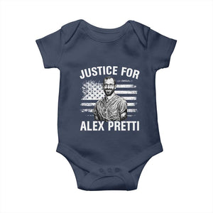 Justices for Alex Pretti Baby Onesie Resist Abolish ICE Protest TS14 Navy Print Your Wear