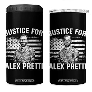 Justices for Alex Pretti 4 in 1 Can Cooler Tumbler Resist Abolish ICE Protest TS14 One Size: 16 oz Black Print Your Wear