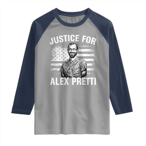 Justices for Alex Pretti Raglan Shirt Resist Abolish ICE Protest TS14 Sport Gray Navy Print Your Wear