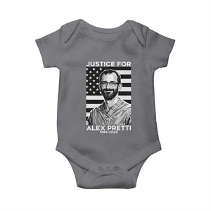 Justices for Alex Pretti Baby Onesie Resist ICE Immigration Deportation Protest Minnesota TS14 Charcoal Print Your Wear