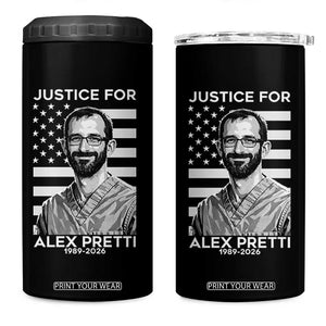 Justices for Alex Pretti 4 in 1 Can Cooler Tumbler Resist ICE Immigration Deportation Protest Minnesota TS14 One Size: 16 oz Black Print Your Wear