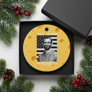 Justices for Alex Pretti Ceramic Ornament Resist ICE Immigration Deportation Protest Minnesota TS14 1pc Yellow Cheese Print Your Wear