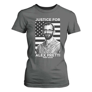 Justices for Alex Pretti T Shirt For Women Resist ICE Immigration Deportation Protest Minnesota TS14 Dark Heather Print Your Wear