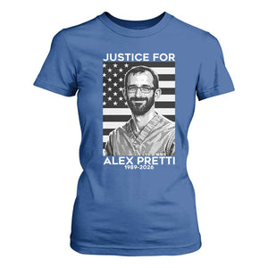 Justices for Alex Pretti T Shirt For Women Resist ICE Immigration Deportation Protest Minnesota TS14 Royal Blue Print Your Wear