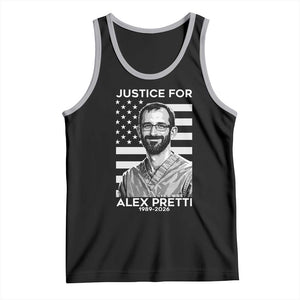 Justices for Alex Pretti Tank Top Resist ICE Immigration Deportation Protest Minnesota TS14 Black Athletic Heather Print Your Wear