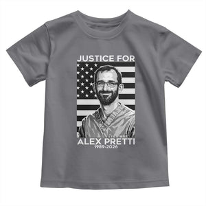 Justices for Alex Pretti Toddler T Shirt Resist ICE Immigration Deportation Protest Minnesota TS14 Charcoal Print Your Wear