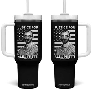 Justices for Alex Pretti Tumbler With Handle Resist ICE Immigration Deportation Protest Minnesota TS14 One Size: 40 oz Black Print Your Wear