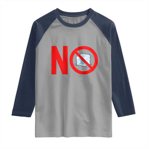Anti ICE Raglan Shirt No ICE Protest Symbol Anti Immigration Enforcement TS14 Sport Gray Navy Print Your Wear