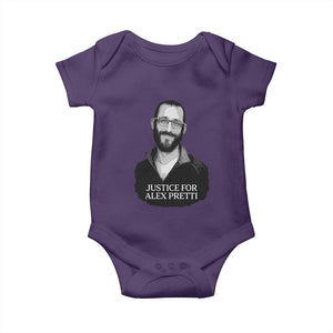 Justices for Alex Pretti Baby Onesie Anti ICE Immigration Protest Human Rights TS14 Purple Print Your Wear