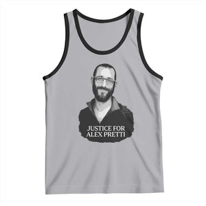 Justices for Alex Pretti Tank Top Anti ICE Immigration Protest Human Rights TS14 Athletic Heather Black Print Your Wear