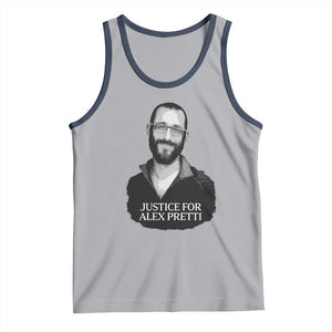 Justices for Alex Pretti Tank Top Anti ICE Immigration Protest Human Rights TS14 Athletic Heather Navy Print Your Wear