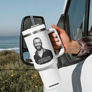Justices for Alex Pretti Tumbler With Handle Anti ICE Immigration Protest Human Rights TS14 Print Your Wear
