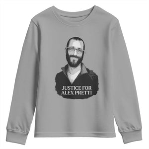 Justices for Alex Pretti Youth Sweatshirt Anti ICE Immigration Protest Human Rights TS14 Sport Gray Print Your Wear