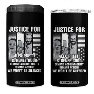 Justice for Alex and Renee 4 in 1 Can Cooler Tumbler Anti ICE Immigration Protest Human Rights TS14 One Size: 16 oz Black Print Your Wear