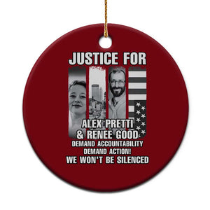 Justice for Alex and Renee Ceramic Ornament Anti ICE Immigration Protest Human Rights TS14 1pc Red Print Your Wear