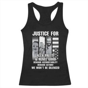 Justice for Alex and Renee Racerback Tank Top Anti ICE Immigration Protest Human Rights TS14 Black Print Your Wear