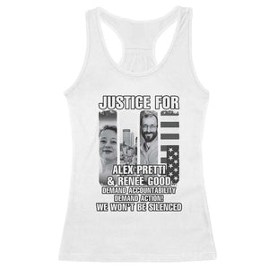 Justice for Alex and Renee Racerback Tank Top Anti ICE Immigration Protest Human Rights TS14 White Print Your Wear
