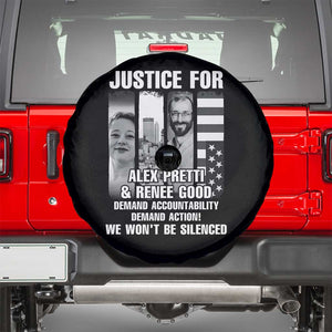 Justice for Alex and Renee Spare Tire Cover Anti ICE Immigration Protest Human Rights TS14 Black Print Your Wear