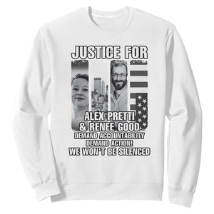 Justice for Alex and Renee Sweatshirt Anti ICE Immigration Protest Human Rights TS14 White Print Your Wear