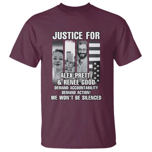 Justice for Alex and Renee T Shirt Anti ICE Immigration Protest Human Rights TS14 Maroon Print Your Wear