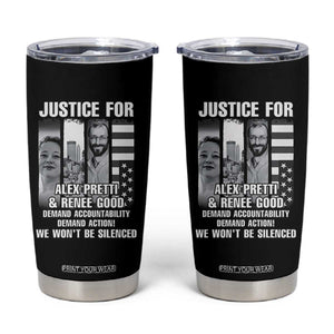 Justice for Alex and Renee Tumbler Cup Anti ICE Immigration Protest Human Rights TS14 Black Print Your Wear