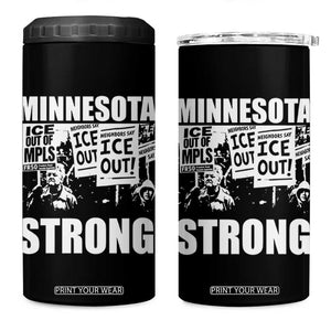 Minnesota Strong 4 in 1 Can Cooler Tumbler Resist Anti ICE Immigration Protest TS14 One Size: 16 oz Black Print Your Wear