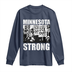 Minnesota Strong Long Sleeve Shirt Resist Anti ICE Immigration Protest TS14 Navy Print Your Wear