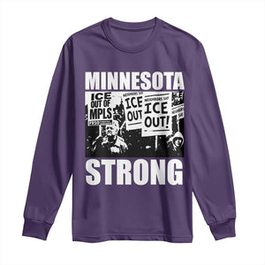 Minnesota Strong Long Sleeve Shirt Resist Anti ICE Immigration Protest TS14 Purple Print Your Wear